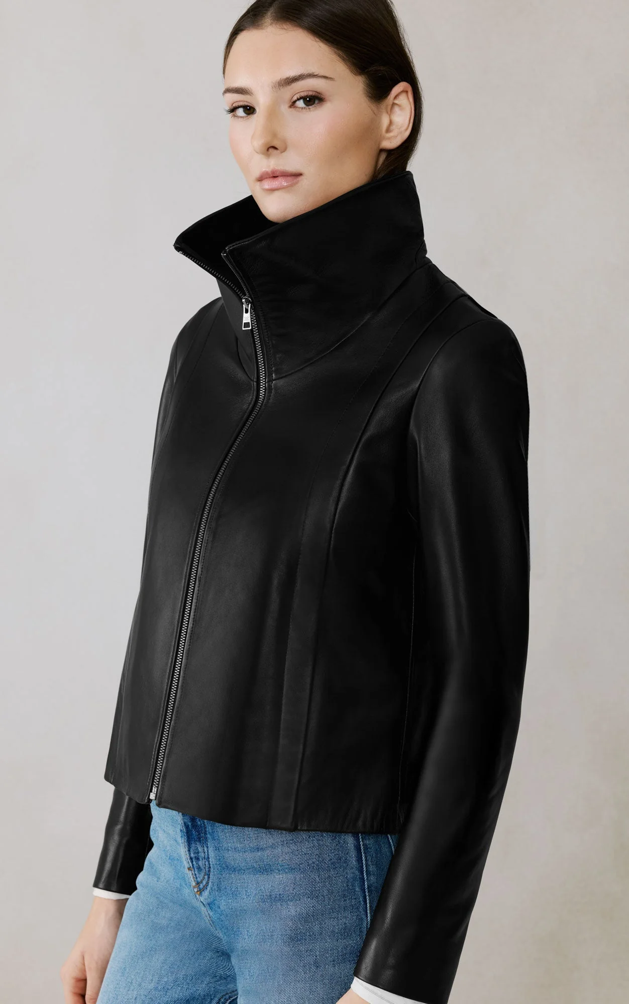 Paula Contour Jacket In Leather | Black - Image 5