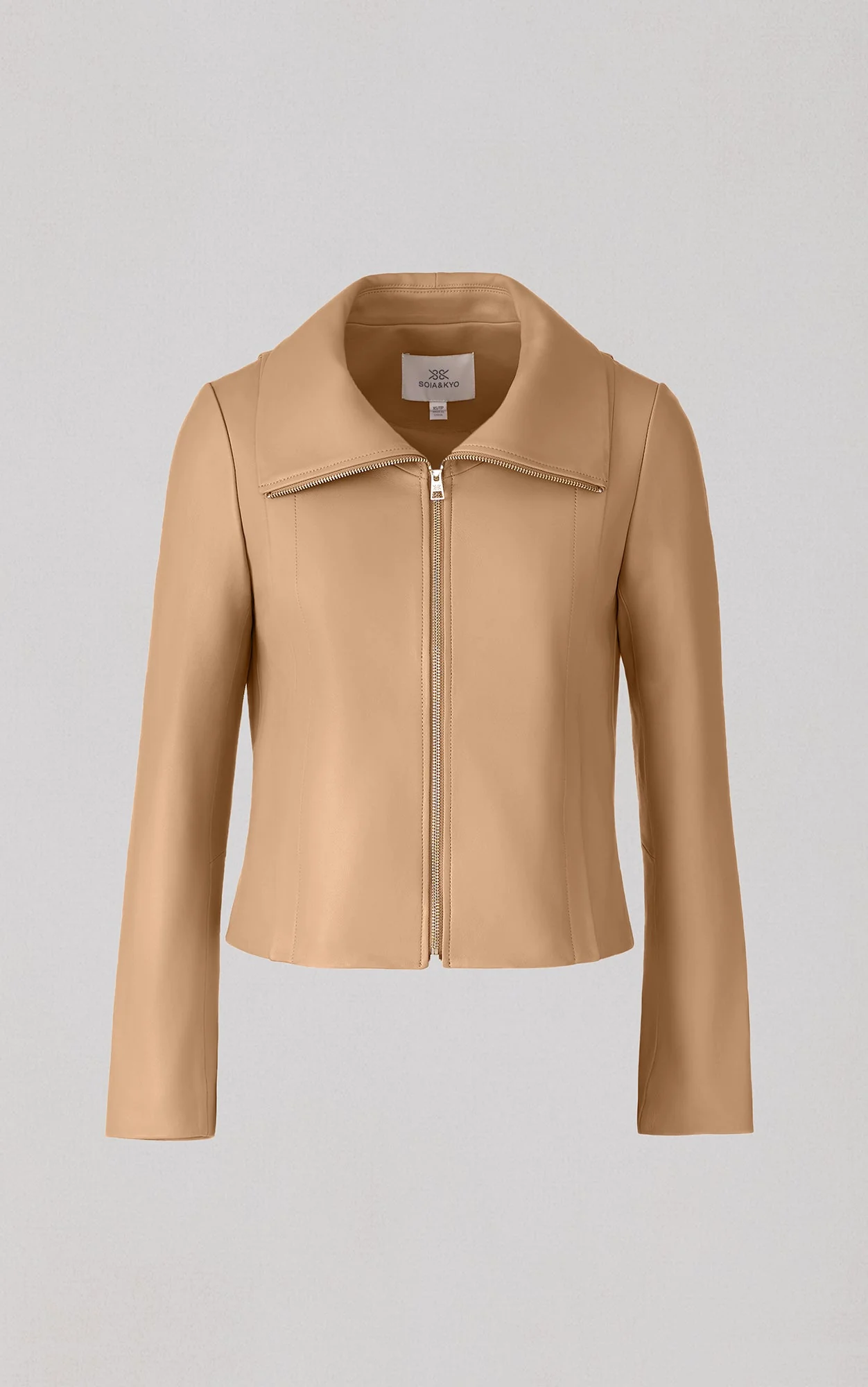 Paula Contour Jacket In Leather | Teak - Image 7