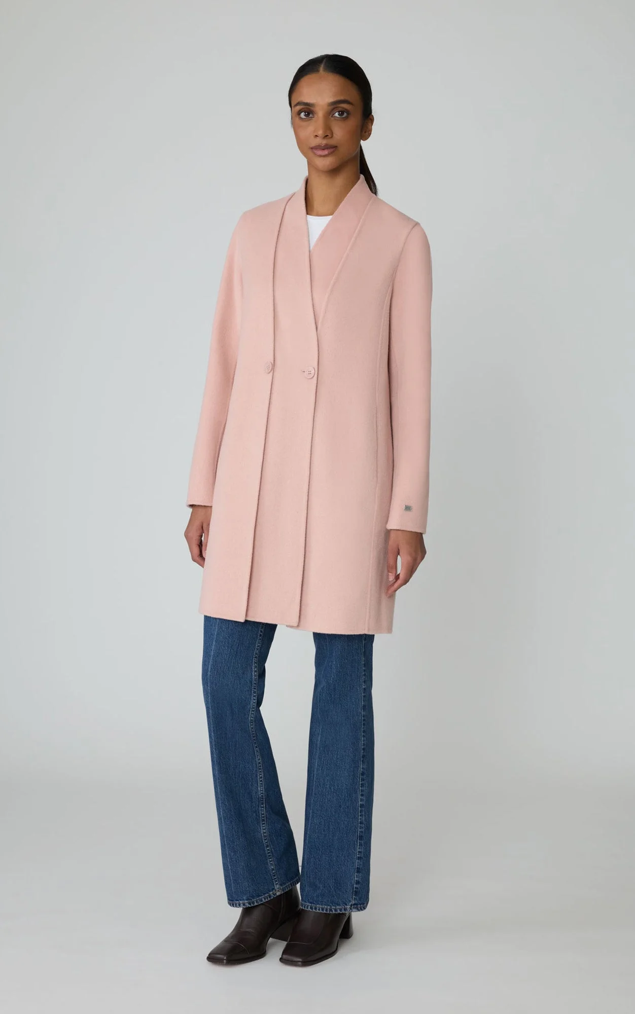 Reine Double Face Wool Coat | Blush - Image 2