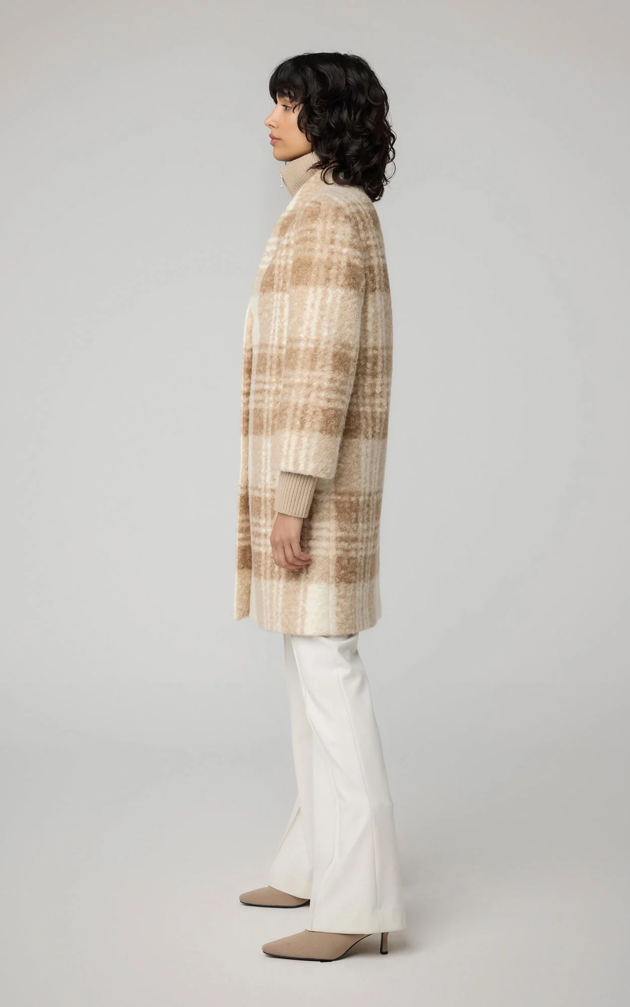 Samantha Straight-Fit Plaid Coat With Bib | Hush - Image 5