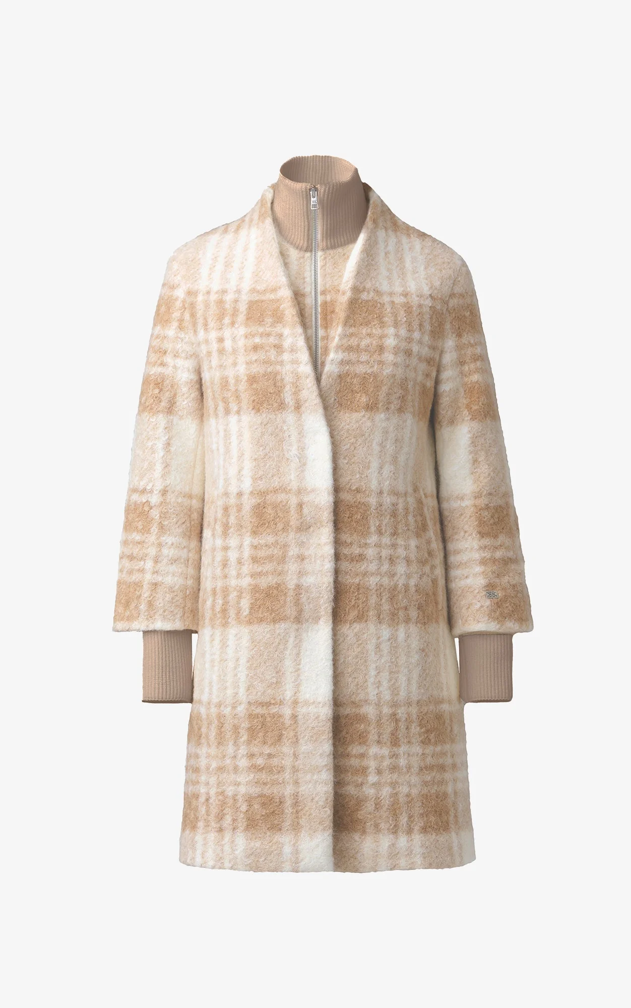Samantha Straight-Fit Plaid Coat With Bib | Hush - Image 8