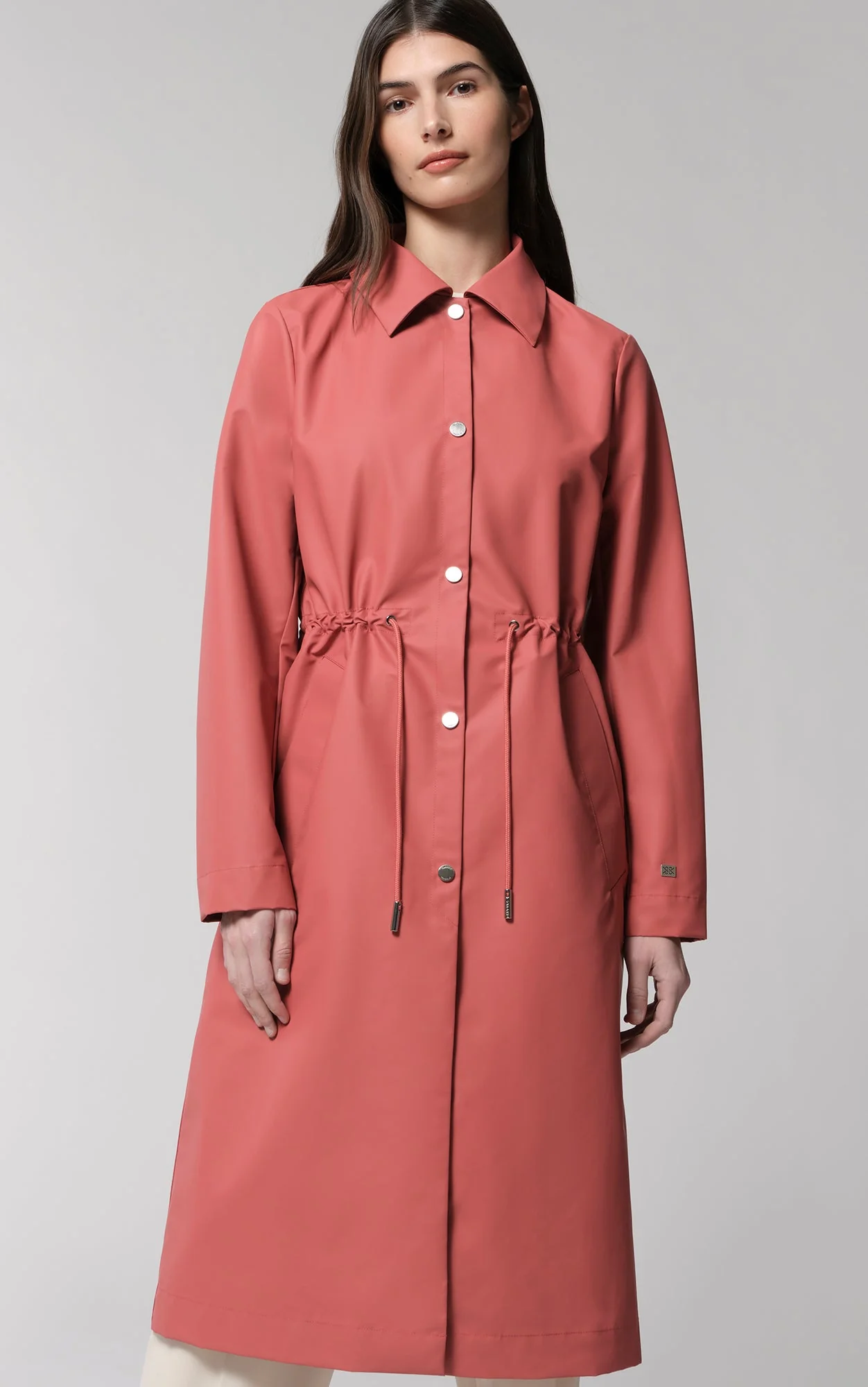 Simone Semi-Fitted Raincoat With Detachable Hood | Rosewood - Image 6
