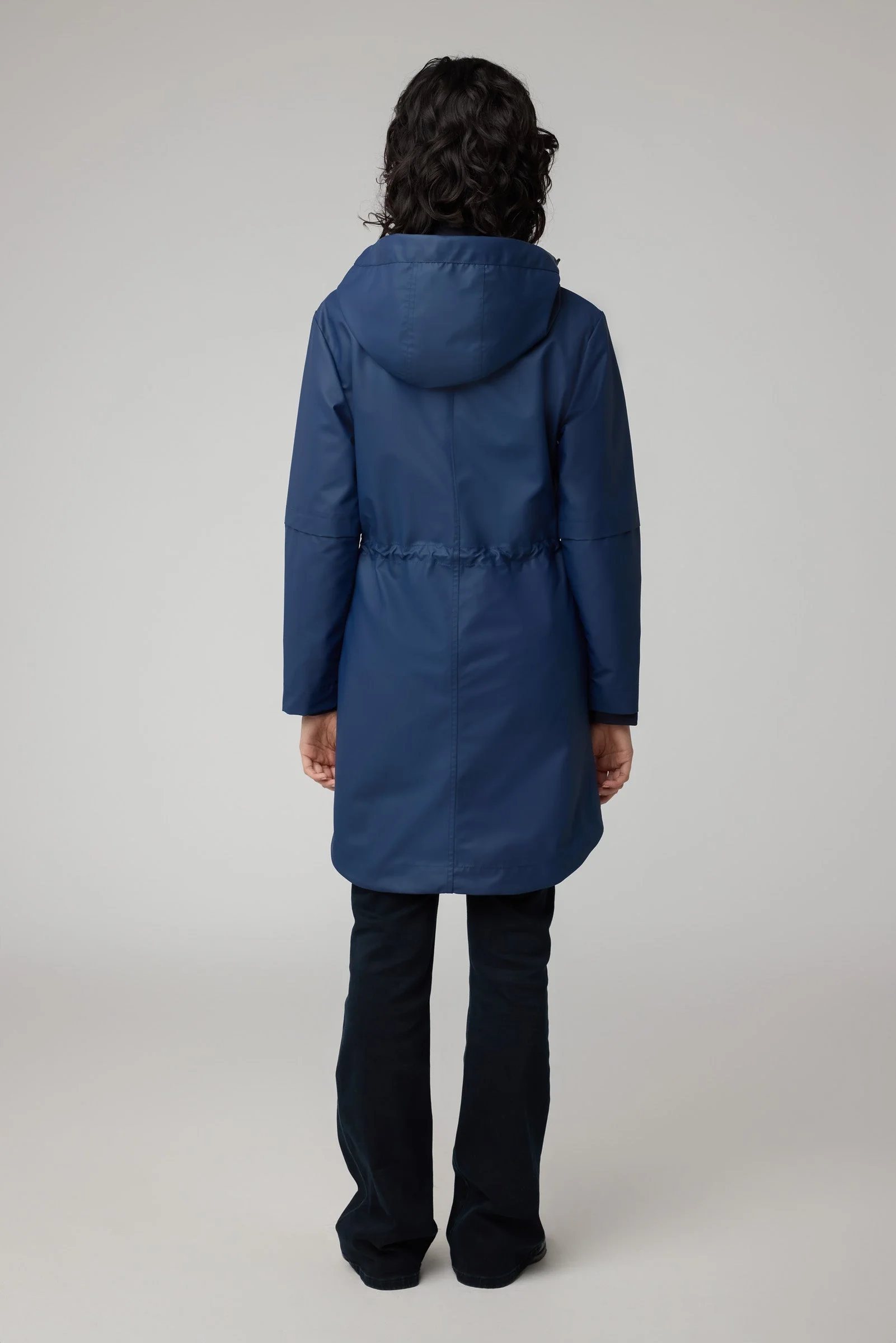 Sophie Relaxed A-Line Raincoat With Hood | Lapis - Image 5