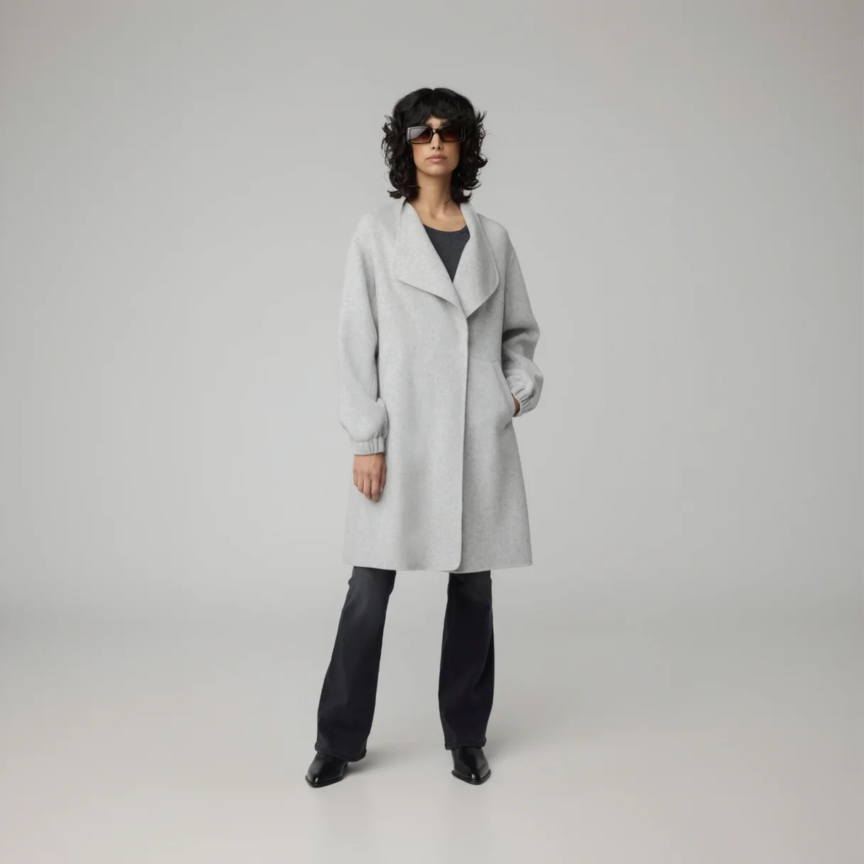 Suzie Relaxed-Fit Wool Coat | Stone