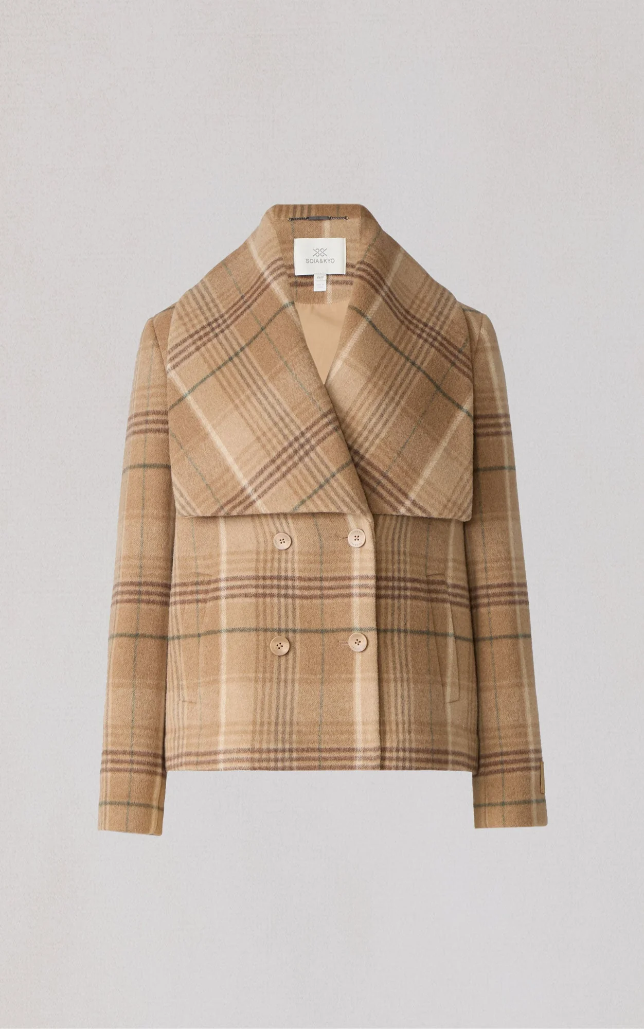 Tala-P Double Breasted Coat In Wool | Teak - Image 2