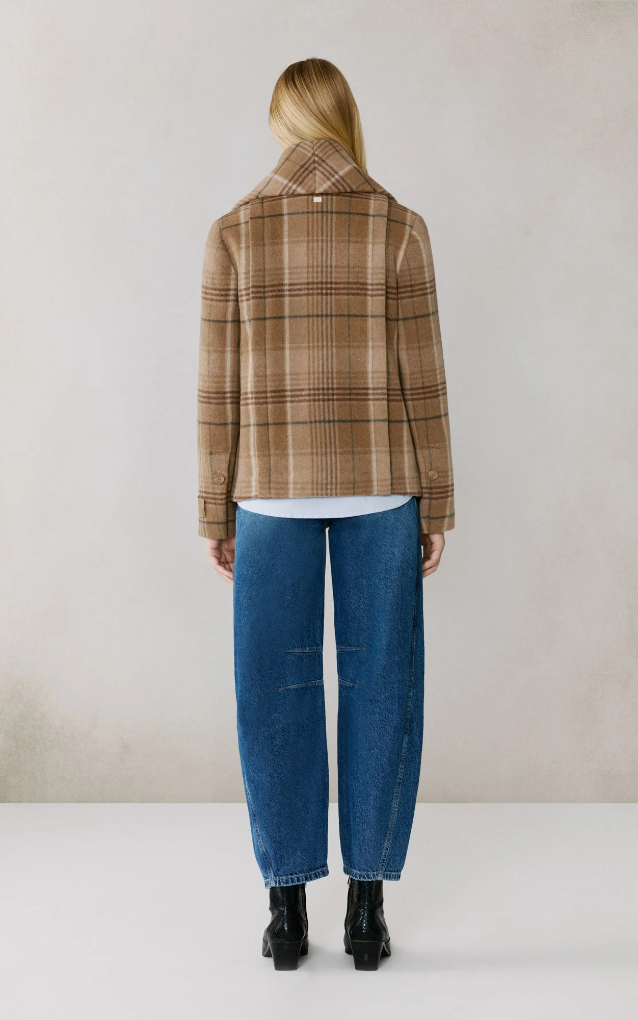 Tala-P Double Breasted Coat In Wool | Teak - Image 7
