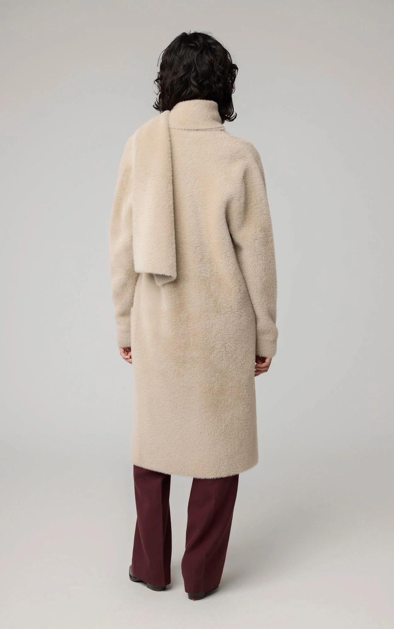Tiana Below-Knee-Length Plush Coatigan With Scarf | Hush - Image 4