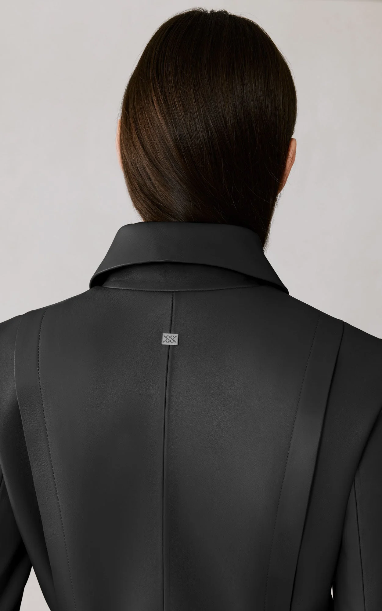 Wendy Longline Coat In Leather | Black - Image 7