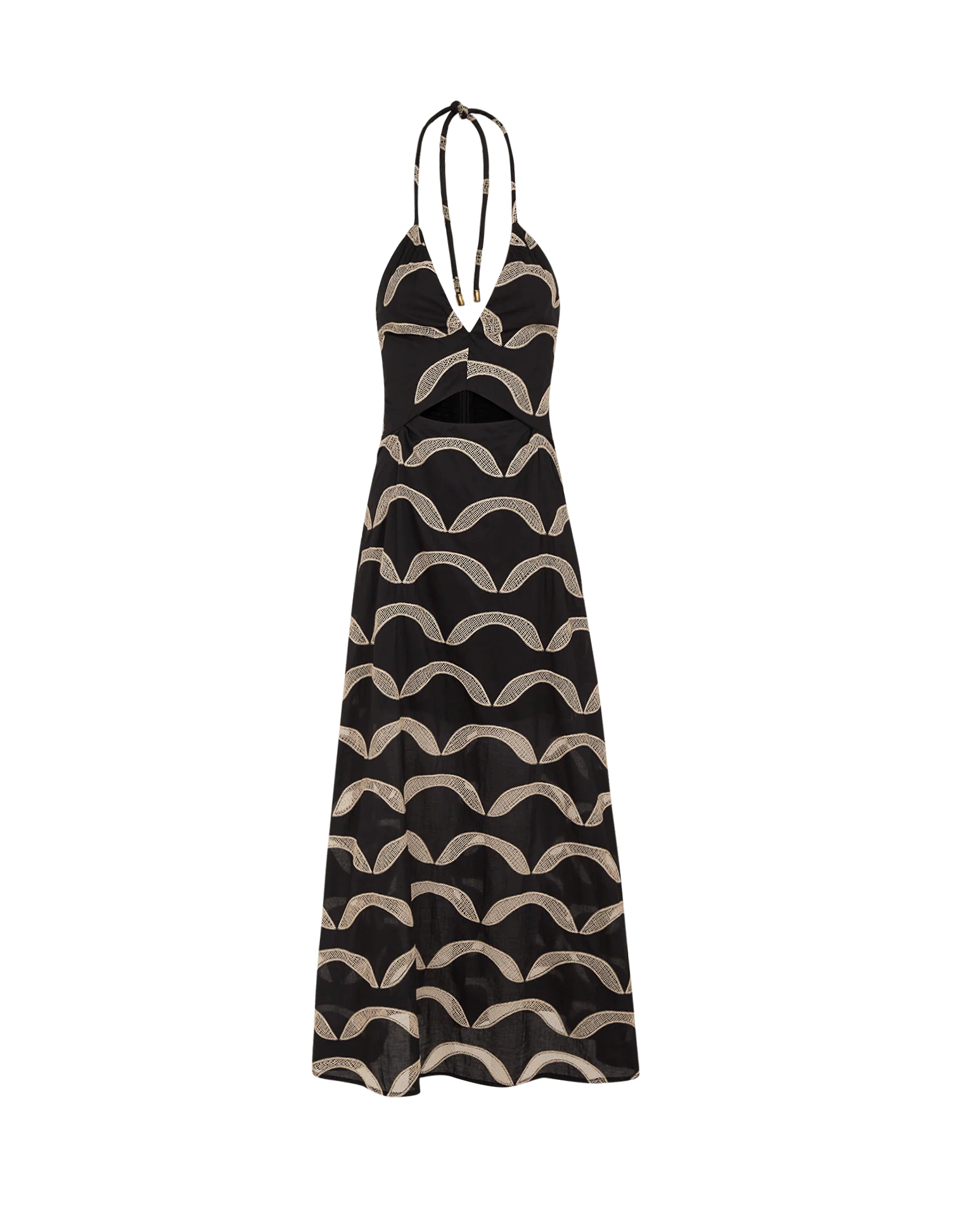 Eyelet Aila Long Dress | Black - Image 7