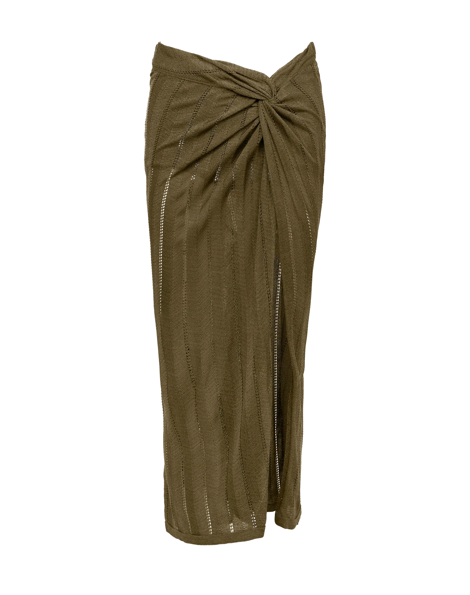 Knit Vis Long Skirt | Evergreen