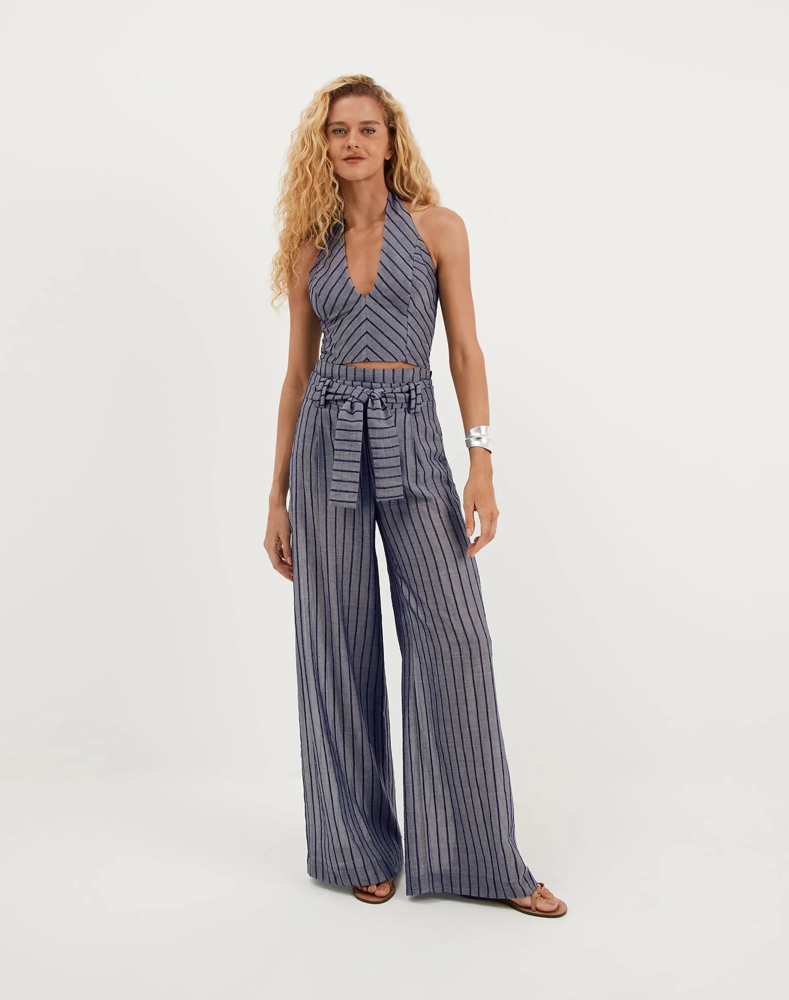 Lysa Palazzo Pants | Sailboat Pinstripe - Image 2