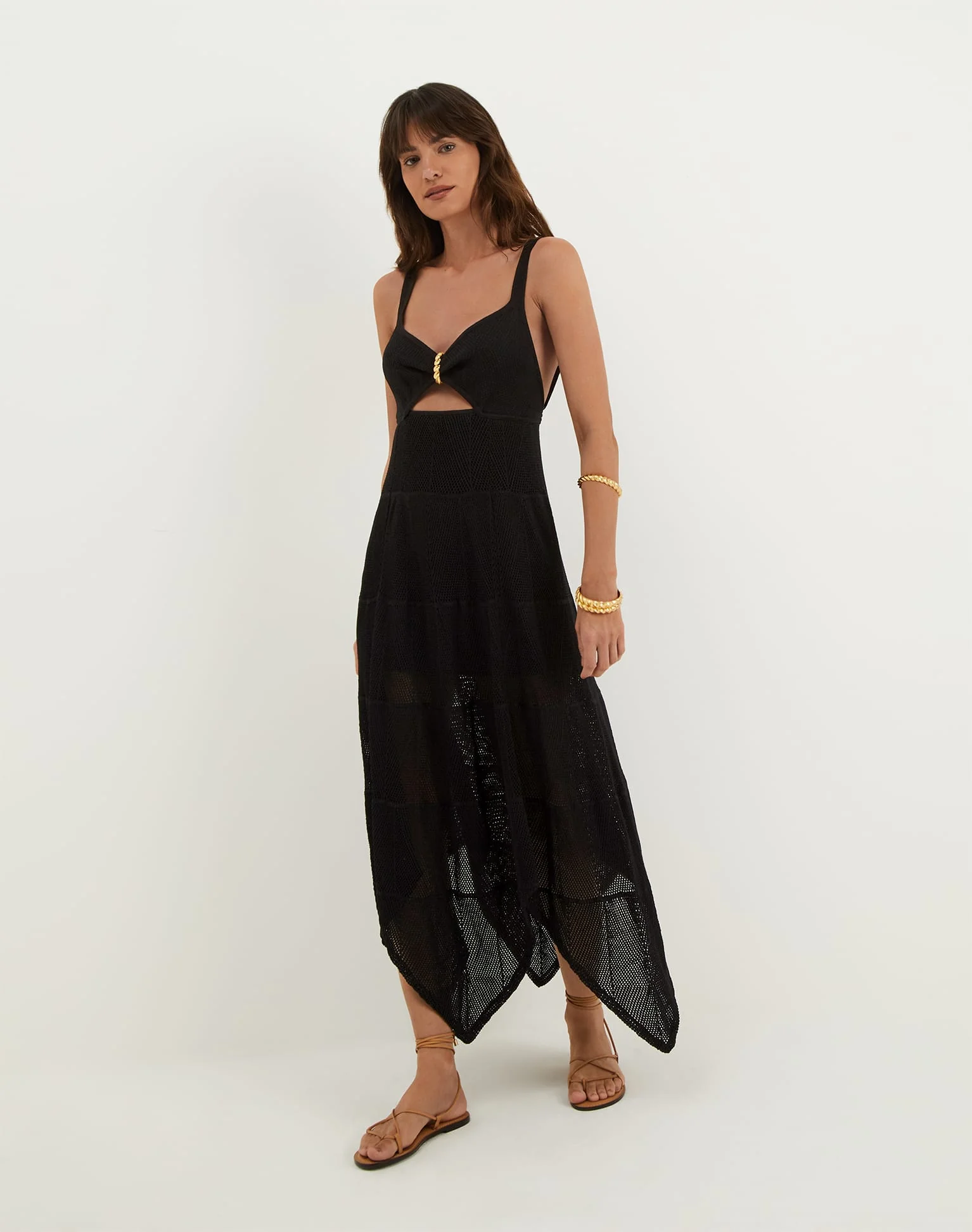 Knit Sabine Handkerchief Dress | Black - Image 6