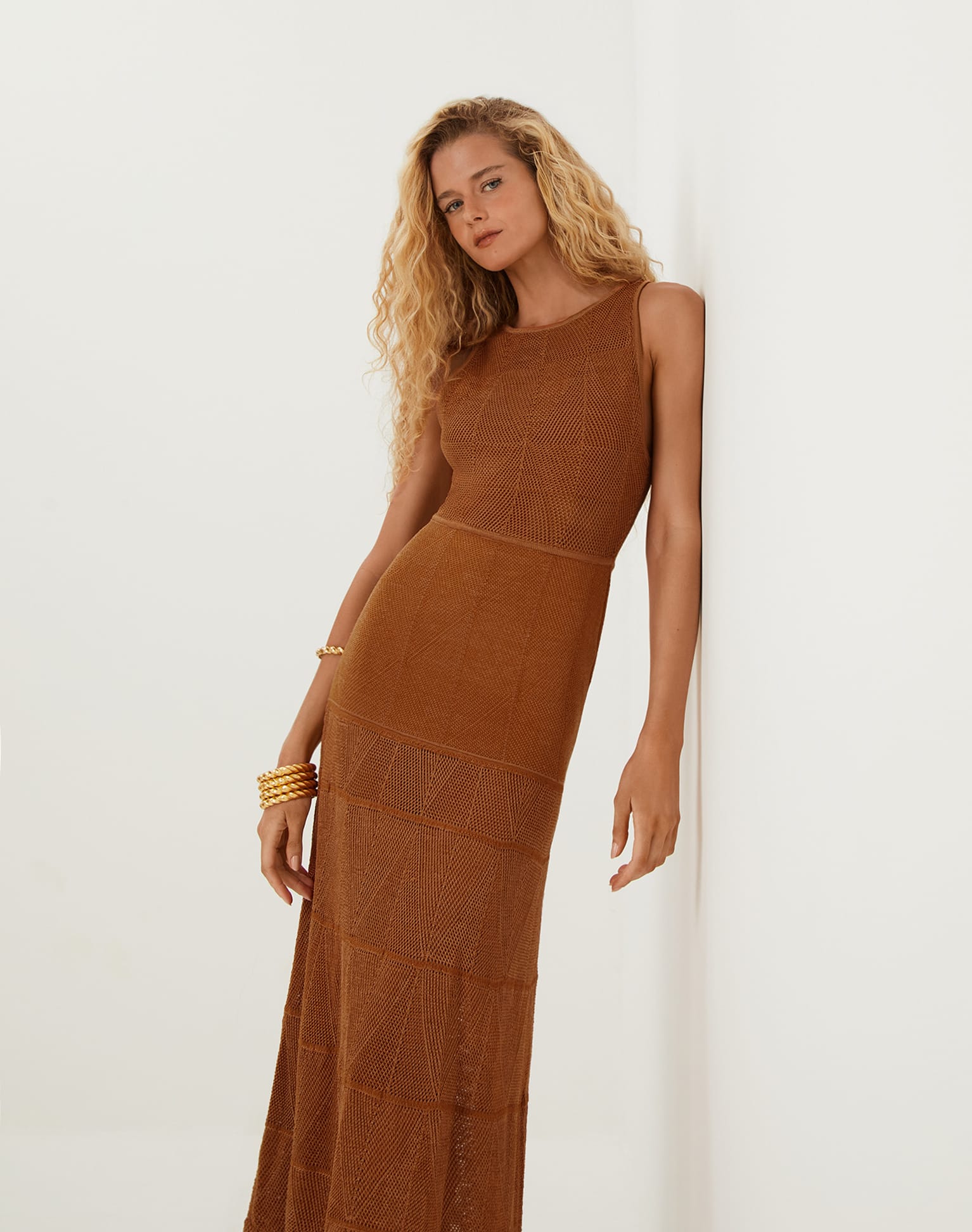 Knit Silvie Long Dress | Eclair - Image 4